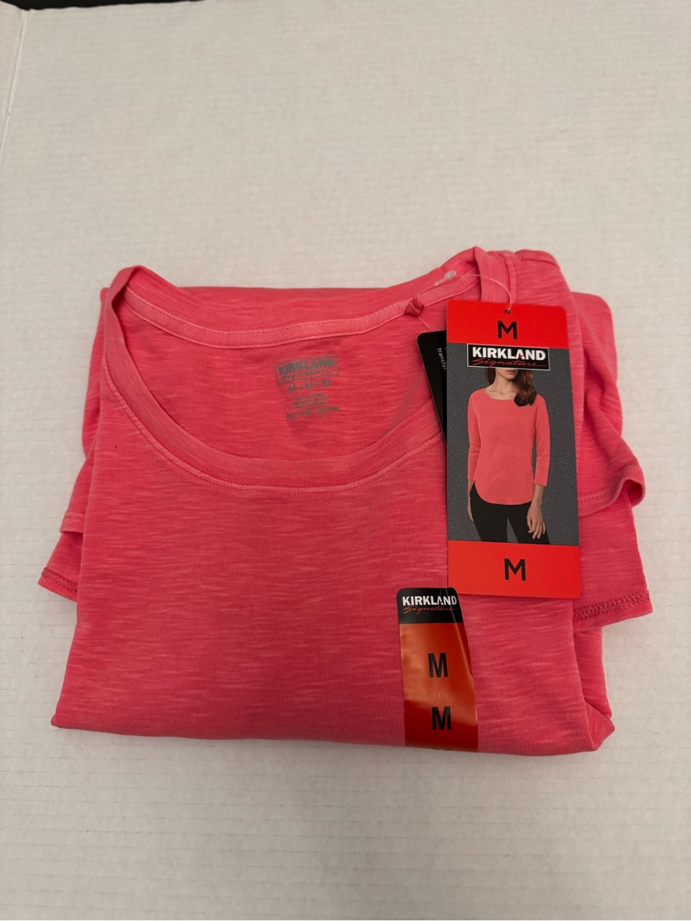 Kirkland Signature Women's Pink Crewneck Jersey Top